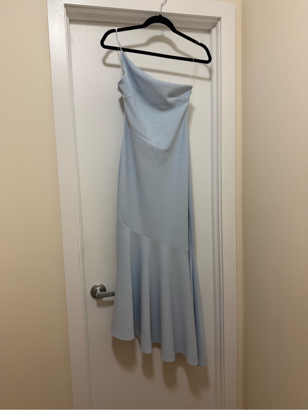 Asymmetric One-Shoulder Light Blue Evening Dress - Picture 7 of 7